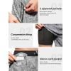 imageSILKWORLD Mens Swim Trunks with Compression Quick Dry Bathing Suit 6quot Swimming Shorts Stretch with Zipper PocketsGray Black Leaf