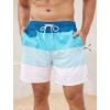 imageSILKWORLD Mens Swim Trunks with Compression Quick Dry Bathing Suit 6quot Swimming Shorts Stretch with Zipper PocketsGreen Stripe