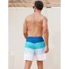 imageSILKWORLD Mens Swim Trunks with Compression Quick Dry Bathing Suit 6quot Swimming Shorts Stretch with Zipper PocketsGreen Stripe