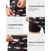 imageSILKWORLD Mens Swim Trunks with Compression Quick Dry Bathing Suit 6quot Swimming Shorts Stretch with Zipper PocketsPink Shark on Black