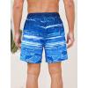 imageSILKWORLD Mens Swim Trunks with Compression Quick Dry Bathing Suit 6quot Swimming Shorts Stretch with Zipper PocketsShark on Blue