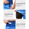 imageSILKWORLD Mens Swim Trunks with Compression Quick Dry Bathing Suit 6quot Swimming Shorts Stretch with Zipper PocketsShark on Blue