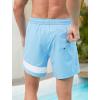 imageSILKWORLD Mens Swimming Trunks with Compression Liner 5 Inch Quick Dry Bathing Suit Beach Swim Shorts