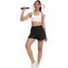 imageSILKWORLD Running Shorts for Women 2 in 1 Flowy Athletic Shorts Casual Workout Butterfly Gym Shorts with Zipper PocketsA001black