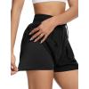 imageSILKWORLD Running Shorts for Women 2 in 1 Flowy Athletic Shorts Casual Workout Butterfly Gym Shorts with Zipper PocketsA001black