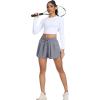 imageSILKWORLD Running Shorts for Women 2 in 1 Flowy Athletic Shorts Casual Workout Butterfly Gym Shorts with Zipper PocketsA002grey