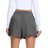 imageSILKWORLD Running Shorts for Women 2 in 1 Flowy Athletic Shorts Casual Workout Butterfly Gym Shorts with Zipper PocketsA003dark Grey
