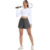 imageSILKWORLD Running Shorts for Women 2 in 1 Flowy Athletic Shorts Casual Workout Butterfly Gym Shorts with Zipper PocketsA003dark Grey
