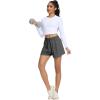 imageSILKWORLD Running Shorts for Women 2 in 1 Flowy Athletic Shorts Casual Workout Butterfly Gym Shorts with Zipper PocketsA003dark Grey