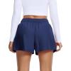 imageSILKWORLD Running Shorts for Women 2 in 1 Flowy Athletic Shorts Casual Workout Butterfly Gym Shorts with Zipper PocketsA004navy Blue