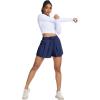 imageSILKWORLD Running Shorts for Women 2 in 1 Flowy Athletic Shorts Casual Workout Butterfly Gym Shorts with Zipper PocketsA004navy Blue