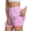 imageSILKWORLD Running Shorts for Women 2 in 1 Flowy Athletic Shorts Casual Workout Butterfly Gym Shorts with Zipper PocketsA005pink Purple