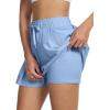 imageSILKWORLD Running Shorts for Women 2 in 1 Flowy Athletic Shorts Casual Workout Butterfly Gym Shorts with Zipper PocketsA007see Blue