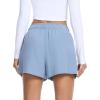 imageSILKWORLD Running Shorts for Women 2 in 1 Flowy Athletic Shorts Casual Workout Butterfly Gym Shorts with Zipper PocketsA007see Blue