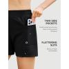 imageSILKWORLD Womens 5quot Swim Board Shorts Quick Dry Elastic Beach Swimming Shorts for Women with Liner PocketsBlack