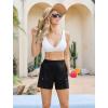 imageSILKWORLD Womens 5quot Swim Board Shorts Quick Dry Elastic Beach Swimming Shorts for Women with Liner PocketsBlack