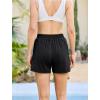 imageSILKWORLD Womens 5quot Swim Board Shorts Quick Dry Elastic Beach Swimming Shorts for Women with Liner PocketsBlack