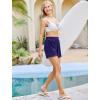 imageSILKWORLD Womens 5quot Swim Board Shorts Quick Dry Elastic Beach Swimming Shorts for Women with Liner PocketsNavy Blue