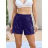 imageSILKWORLD Womens 5quot Swim Board Shorts Quick Dry Elastic Beach Swimming Shorts for Women with Liner PocketsNavy Blue