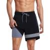 imageSILKWORLD Mens Swim Trunks with Compression Liner Quick Dry 6 in Bathing Suit Summer Swim Shorts with Zipper PocketsA001blacklight Grey Stripe
