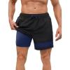 imageSILKWORLD Mens Swim Trunks with Compression Liner Quick Dry 6 in Bathing Suit Summer Swim Shorts with Zipper PocketsA002blacknavy Stripe