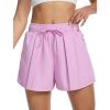 imageSILKWORLD Running Shorts for Women 2 in 1 Flowy Athletic Shorts Casual Workout Butterfly Gym Shorts with Zipper PocketsA005pink Purple