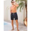 imageSILKWORLD Men Swim Trunks 6 Inch Quick Dry Swimming Shorts 2 in 1 Summer Swimwear Bathing Suits with Zipper PocketsBlack Blue Fish