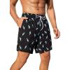 imageSILKWORLD Men Swim Trunks 6 Inch Quick Dry Swimming Shorts 2 in 1 Summer Swimwear Bathing Suits with Zipper PocketsBlack Blue Fish