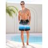 imageSILKWORLD Men Swim Trunks 6 Inch Quick Dry Swimming Shorts 2 in 1 Summer Swimwear Bathing Suits with Zipper PocketsGradient Black Blue