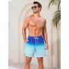 imageSILKWORLD Men Swim Trunks 6 Inch Quick Dry Swimming Shorts 2 in 1 Summer Swimwear Bathing Suits with Zipper PocketsGradient Blue