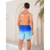 imageSILKWORLD Men Swim Trunks 6 Inch Quick Dry Swimming Shorts 2 in 1 Summer Swimwear Bathing Suits with Zipper PocketsGradient Blue