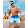 imageSILKWORLD Men Swim Trunks 6 Inch Quick Dry Swimming Shorts 2 in 1 Summer Swimwear Bathing Suits with Zipper PocketsGradient Blue