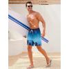 imageSILKWORLD Men Swim Trunks 6 Inch Quick Dry Swimming Shorts 2 in 1 Summer Swimwear Bathing Suits with Zipper PocketsGradient Blueblack Coconut