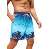 imageSILKWORLD Men Swim Trunks 6 Inch Quick Dry Swimming Shorts 2 in 1 Summer Swimwear Bathing Suits with Zipper PocketsGradient Blueblack Coconut