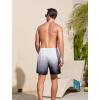 imageSILKWORLD Men Swim Trunks 6 Inch Quick Dry Swimming Shorts 2 in 1 Summer Swimwear Bathing Suits with Zipper PocketsGradient Grey White Black