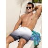 imageSILKWORLD Men Swim Trunks 6 Inch Quick Dry Swimming Shorts 2 in 1 Summer Swimwear Bathing Suits with Zipper PocketsGradient Grey White Black