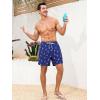 imageSILKWORLD Men Swim Trunks 6 Inch Quick Dry Swimming Shorts 2 in 1 Summer Swimwear Bathing Suits with Zipper PocketsNavy Pink Coconut Tree