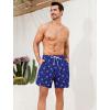 imageSILKWORLD Men Swim Trunks 6 Inch Quick Dry Swimming Shorts 2 in 1 Summer Swimwear Bathing Suits with Zipper PocketsNavy Pink Coconut Tree