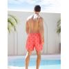 imageSILKWORLD Men Swim Trunks 6 Inch Quick Dry Swimming Shorts 2 in 1 Summer Swimwear Bathing Suits with Zipper PocketsPink Black Anchor