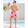 imageSILKWORLD Men Swim Trunks 6 Inch Quick Dry Swimming Shorts 2 in 1 Summer Swimwear Bathing Suits with Zipper PocketsPink Black Coconut Tree