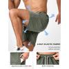 imageSILKWORLD Mens Quick Dry Athletic Running Shorts with Zipper Pockets 7quot Stretch Gym Workout Training ShortsArmy Green