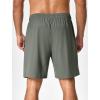 imageSILKWORLD Mens Quick Dry Athletic Running Shorts with Zipper Pockets 7quot Stretch Gym Workout Training ShortsArmy Green