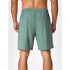 imageSILKWORLD Mens Quick Dry Athletic Running Shorts with Zipper Pockets 7quot Stretch Gym Workout Training ShortsLight Green