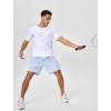 imageSILKWORLD Mens Quick Dry Athletic Running Shorts with Zipper Pockets 7quot Stretch Gym Workout Training ShortsSky Blue