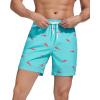 imageSILKWORLD Mens Swimming Trunks with Compression Liner 2 in 1 QuickDry Swim Shorts with Zipper PocketsBlue Pink Fish