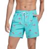 imageSILKWORLD Mens Swimming Trunks with Compression Liner 2 in 1 QuickDry Swim Shorts with Zipper PocketsBlue Pink Fish