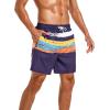 imageSILKWORLD Mens Swimming Trunks with Compression Liner 2 in 1 QuickDry Swim Shorts with Zipper PocketsNavy Orange Stripe