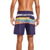 imageSILKWORLD Mens Swimming Trunks with Compression Liner 2 in 1 QuickDry Swim Shorts with Zipper PocketsNavy Orange Stripe