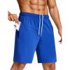 imageSILKWORLD Mens Quick Dry Athletic Running Shorts with Zipper Pockets 7quot Stretch Gym Workout Training ShortsDark Blue