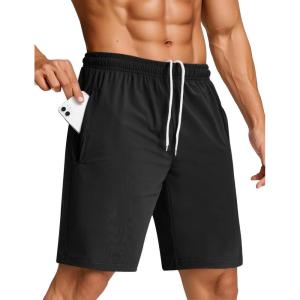 imageSILKWORLD Mens Quick Dry Athletic Running Shorts with Zipper Pockets 7quot Stretch Gym Workout Training ShortsBlack